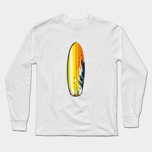 Add a Pop of Color with Surfboard Orange Airbrush Style Long Sleeve T-Shirt